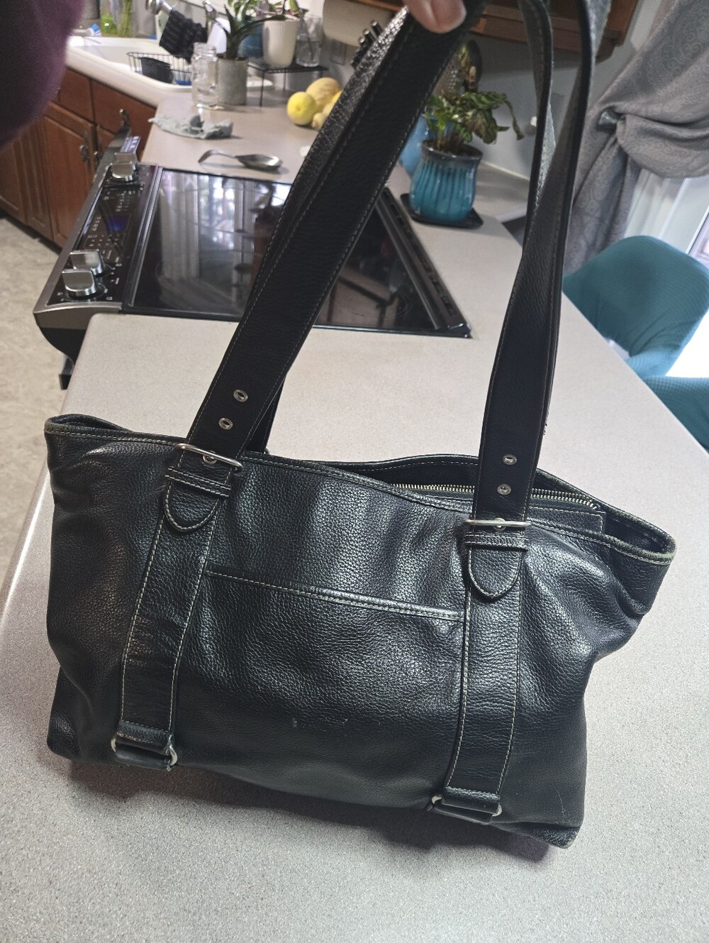 Black Leather Shoulder Bag from DANIER - Classic Carryall